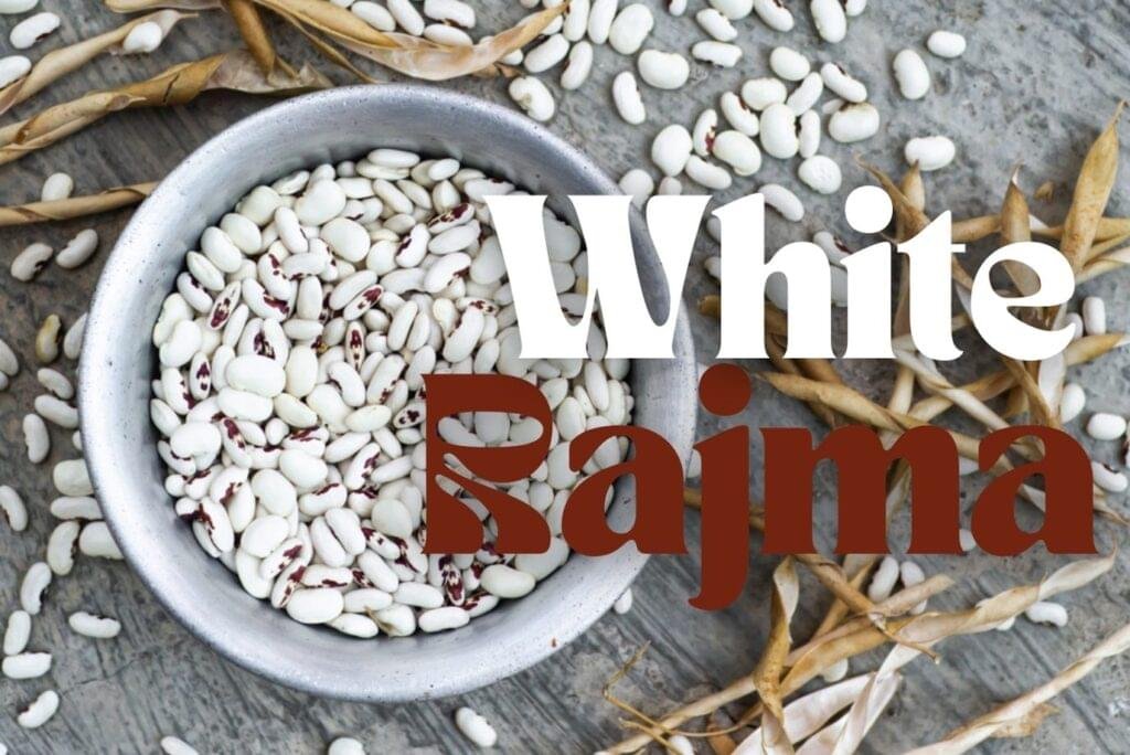 White Rajma beans – mild-flavored, light-colored kidney beans ideal for salads, soups, and Western dishes